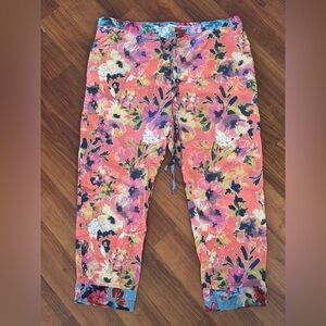 Sundance Women's Floral Joggers - Orange and Purple